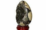 Septarian Dragon Egg Geode - Black Crystals #123052-2